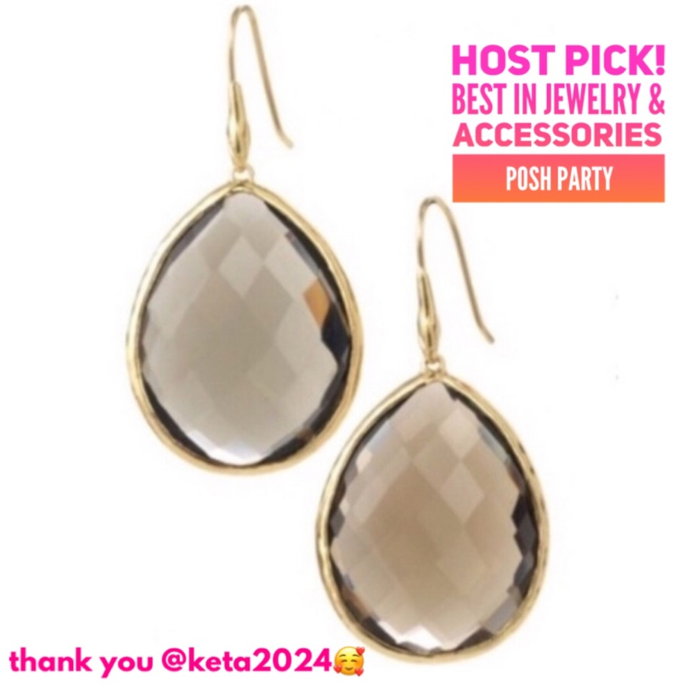 Stella & Dot | Retired Brown Quartz Serenity Drop Earrings - Picture 3 of 7